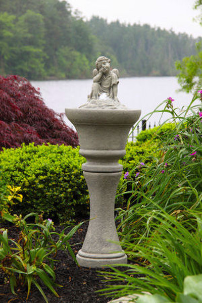 Angel Fountain with Light bubbling garden decor